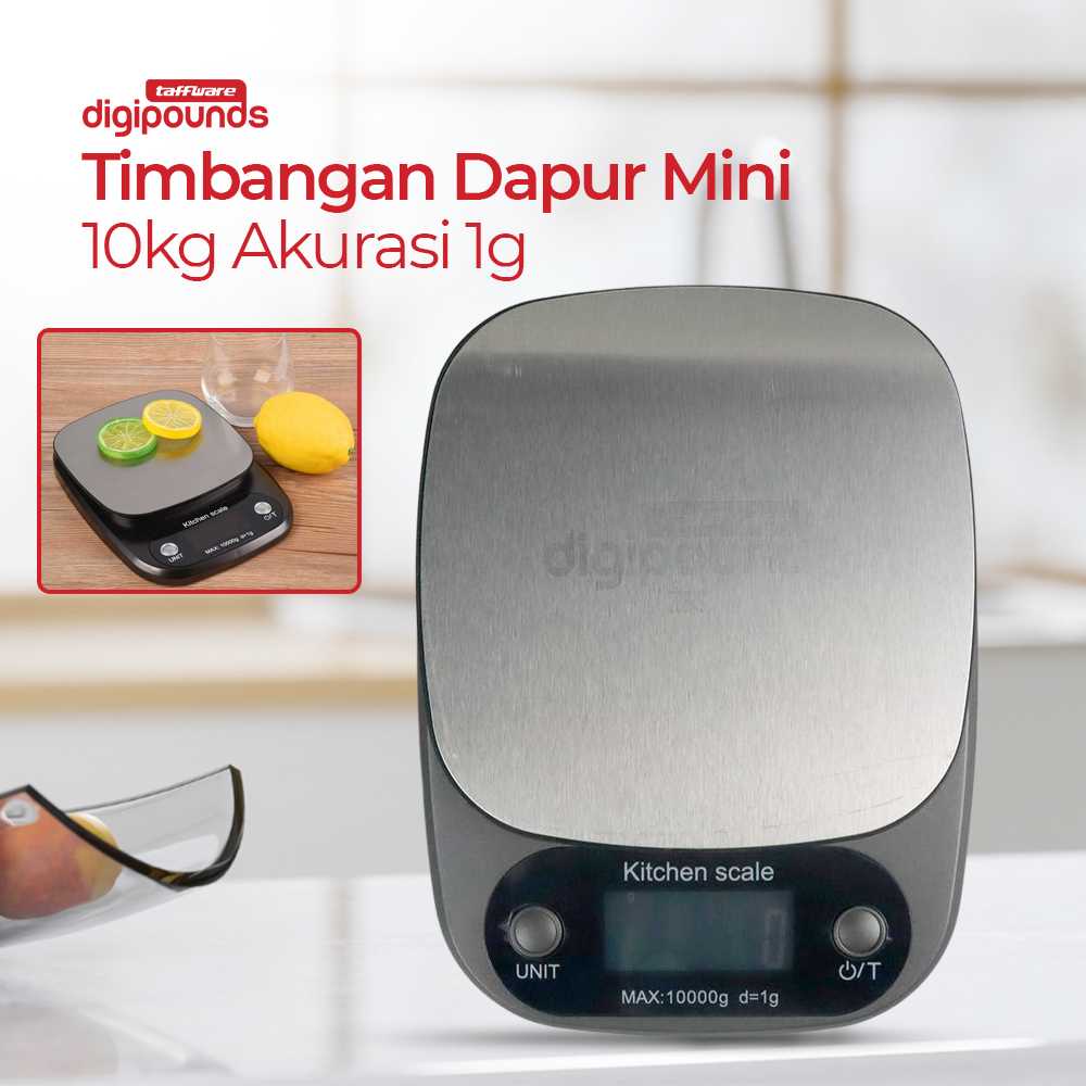 (BISA COD) FTIHSHP  Digipounds Timbangan Dapur Mini Digital 10kg Akurasi 1g - Z3S