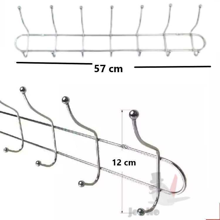 KAPSTOK STAINLES BESAR 14 KAIT- GANTUNGAN BAJU TEMPEL HANGER  DINDING