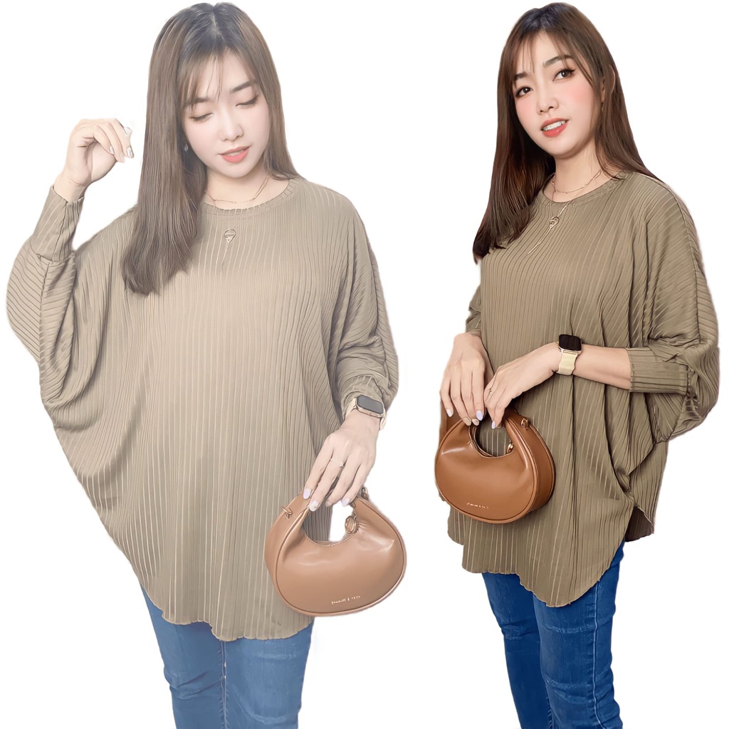 BAJU ATASAN WANITA BLUS BATWING KAOS KNIT JUMBO HIJAB FRIENDLY BETTY