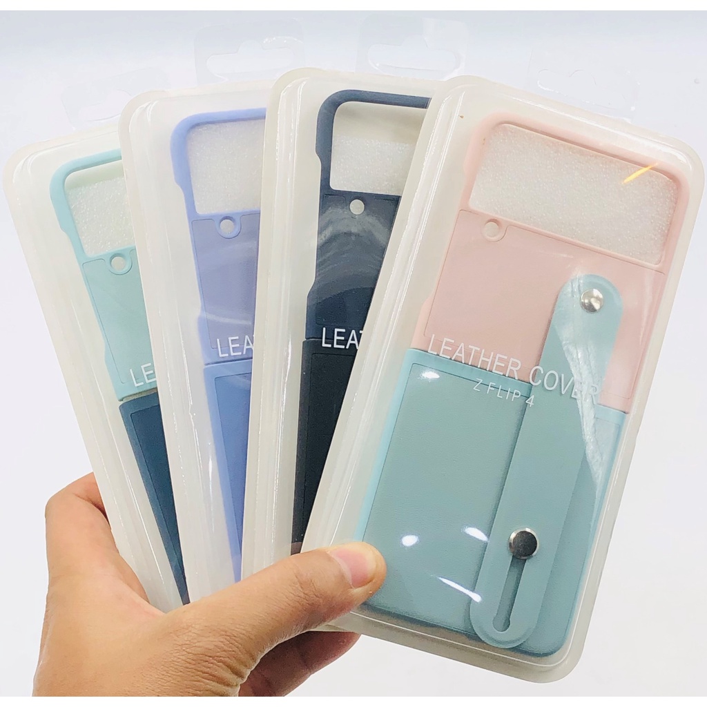 SAMSUNG Z FLIP 3 LEATHER COVER SAMSUNG Z FLIP 4 LEATHER CASE + STRAP