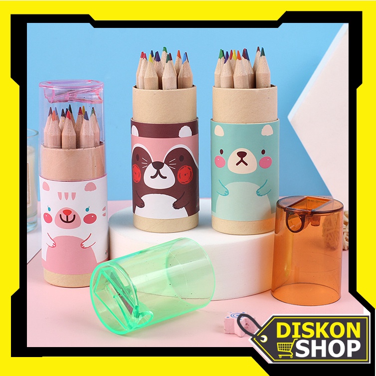 

Diskon Shop - S5735 Pencils High Quality / Pensil Warna 12 IN 1 Free Serutan Pensil / Pensil Color / Pensil Warna Karakter Kemasan Tabung Murah Import