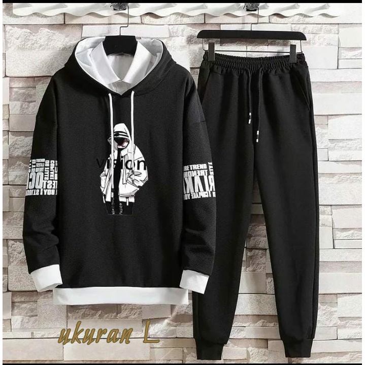 SETELAN VISION/SETELAN HOODIE/SETELAN LENGAN PANJANG/SETELAN KEKINIAN