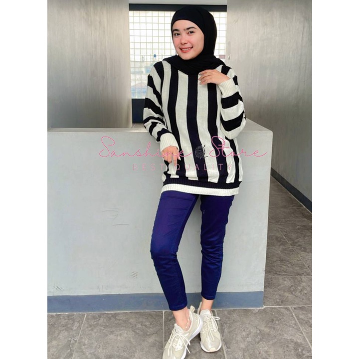 Alena Atasan Rajut Blouse Wanita Salur