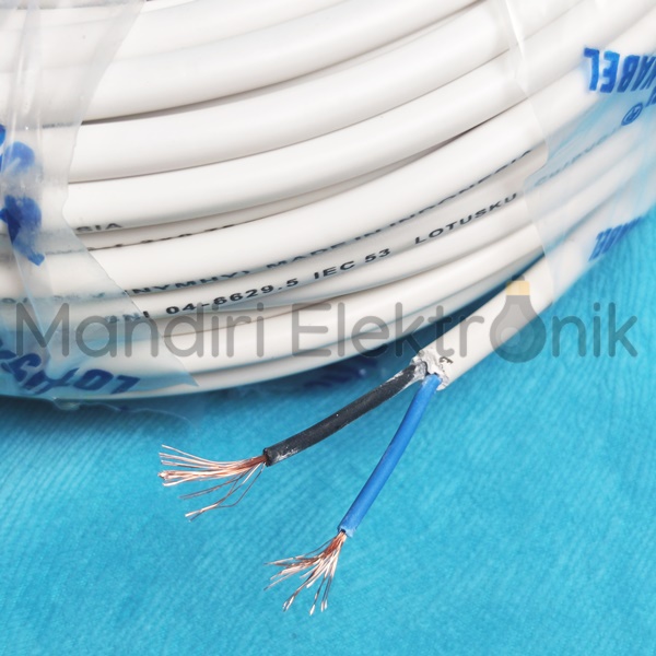 Kabel Listrik Serabut NYMHY 2x0.75mm Lotusku Tembaga Asli - Kabel Listrik Serabut Tembaga isi 2 Per Meter - Kabel Serabut NYMHY 2x0,75 isi 2 Lotusku Tembaga Asli