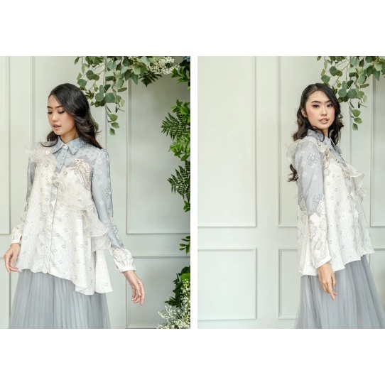 Malya Shirt Malya Ruffle Shirt with Embellishment By Wearing Klamby