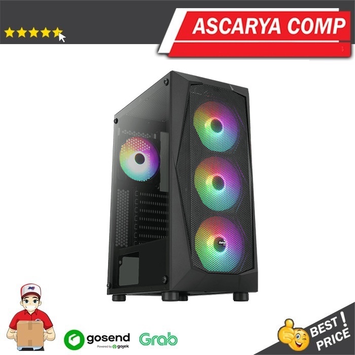 AEROCOOL Falcon - Atx - Free 4xfan RGB / Casing gaming