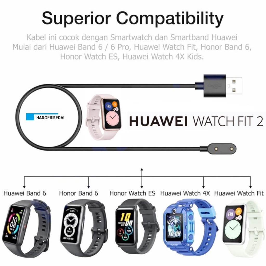 Charger Huawei Watch Fit 2 Honor Band 6 Honor Watch 4X Watch ES KIDS 7 8