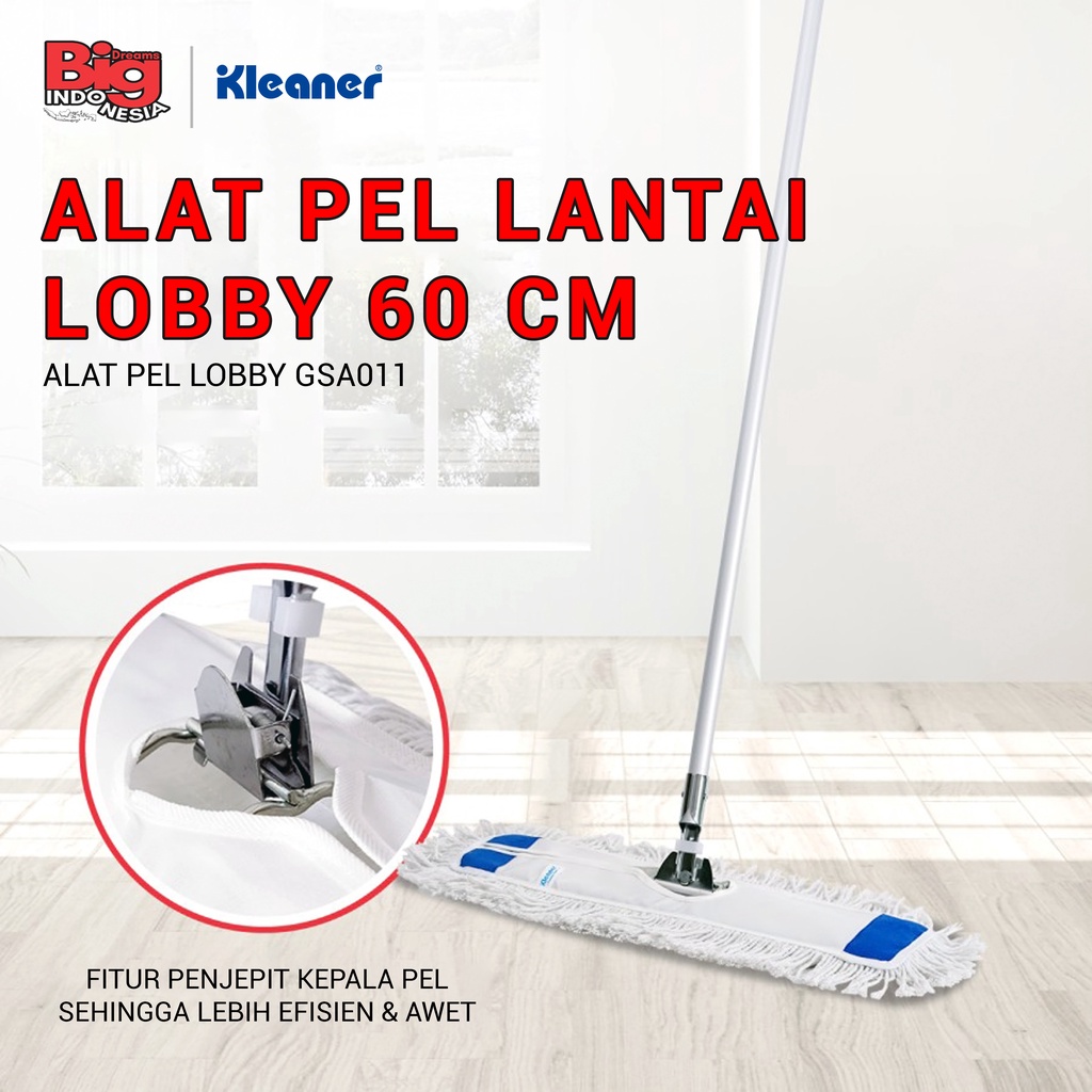 Alat Pel Lobby 60 Cm Floor Lobby Duster Kain Pel Katun Mop Pembersih Lantai Kleaner GSA011