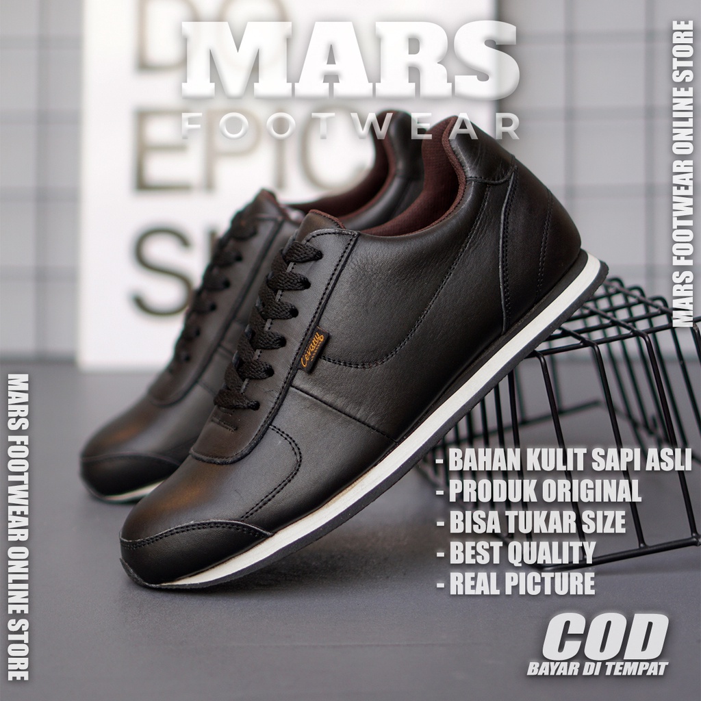 Mars x MRL Sepatu Sneakers Kerja Kantor Pria Kulit Asli Original Sepatu Kets Kulit Pria