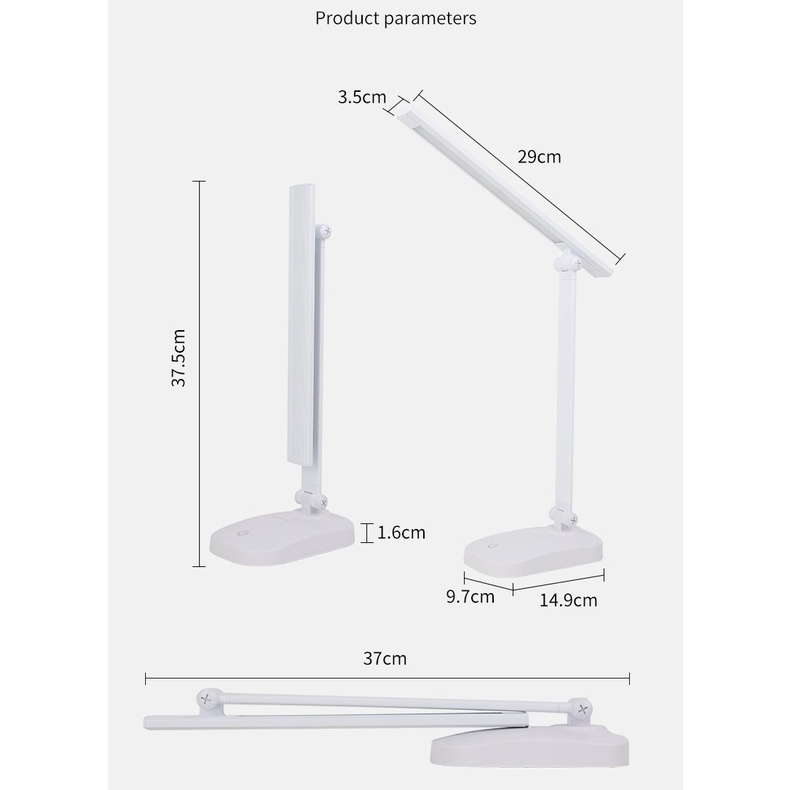 Baterai - Lampu Baca Meja Belajar USB Foldable Desk Lamp LED - 2000Mah / portable lamp study