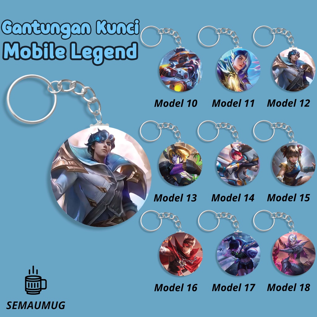 GANTUNGAN KUNCI ML LESLEY CLAUDE WANWAN KADO GANCI BULAT GAME LUCU PRINT CUSTOM SEMAUMUG
