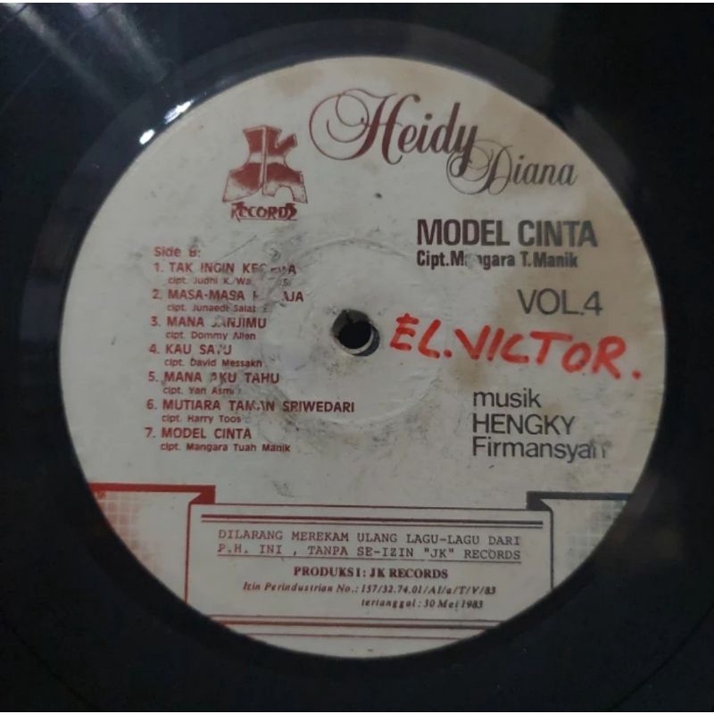 Vinyl Piringan Hitam 12 inch Heidy Diana Vol 4 - Model Cinta