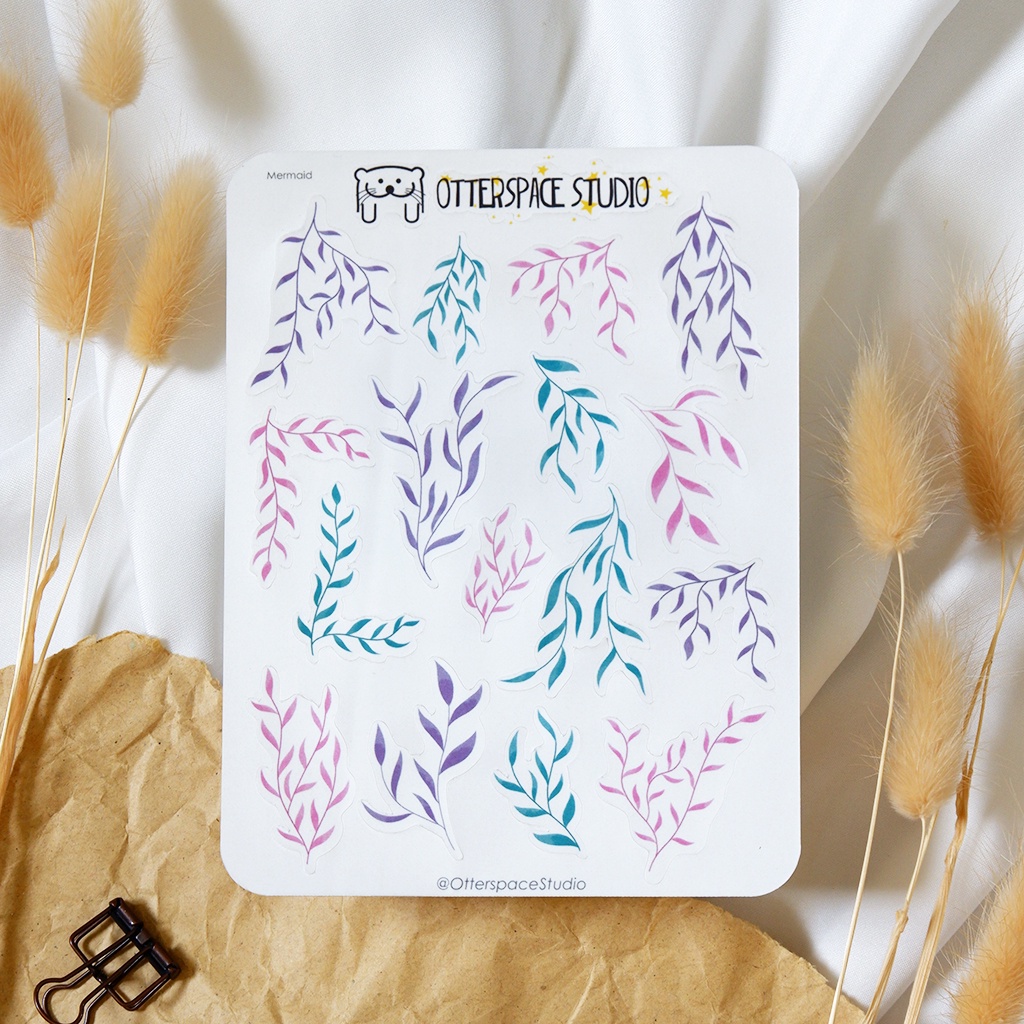

Otterspace Studio | Colorful Abstract Leaves Deco Sticker Sheet - Planner Bujo Sticker Daun Abstrak