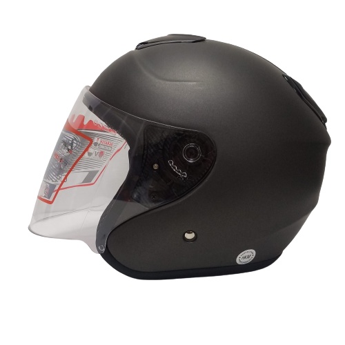 HELM KYOTO SOLID GUNMET DOFF HALF FACE SNI