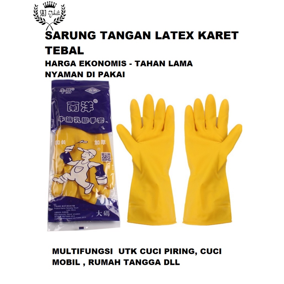 Sarung Tangan Cuci Piring Karet Latex Rubber Tebal Gloves Anti Air