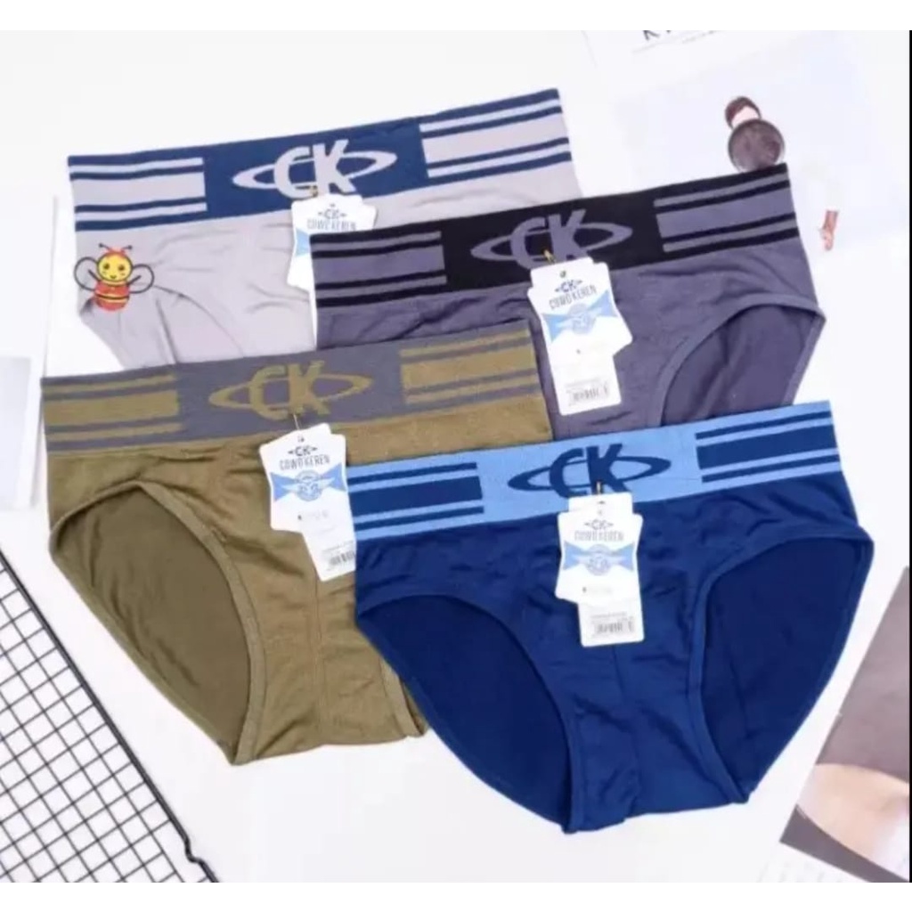 3 Pcs Celana Dalam Pria Merek CK (Cowok Keren) Brief Bahan Rajut