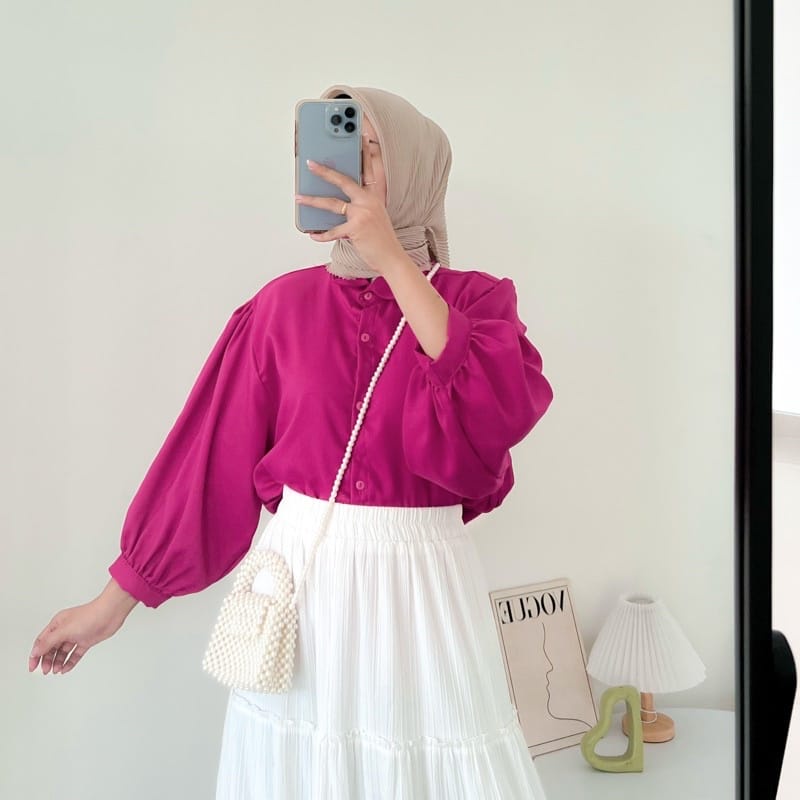 ELZE BLOUSE | Elze Blouse Kemaja Atasan Wanita Shakila Twill | Kemeja Elze Lengan Panjang Shakila Twill