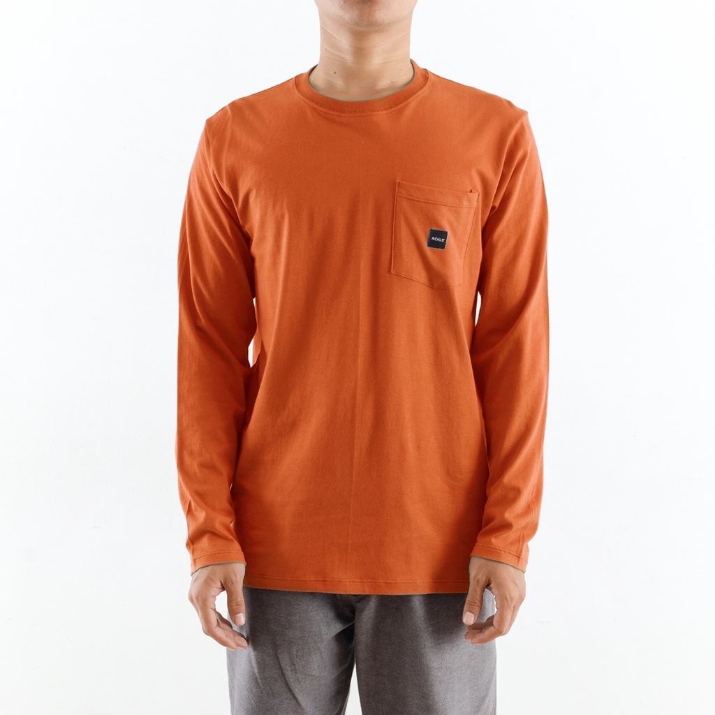 RCKLS. Kaos Polos Premium Lengan Panjang Orange