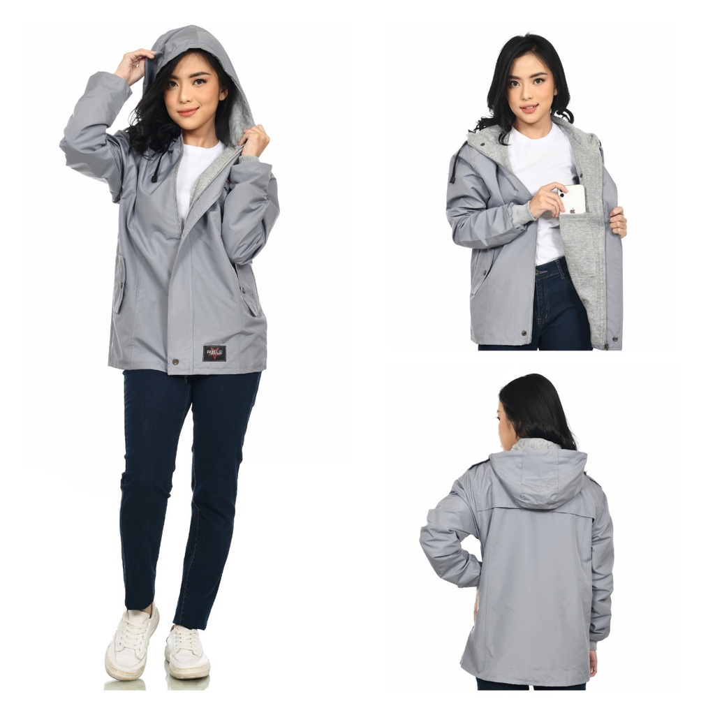 Jaket parasut olahraga pria wanita running joging lari Waterproof