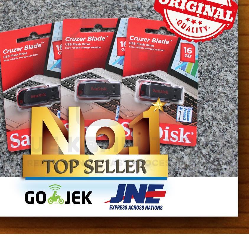 ♘ Bluekomputer - FLASHDISK SANDISK 16GB / USB FLASH 16GB / SANDISK CRUZER BLADE ORIGINAL -Termurah C