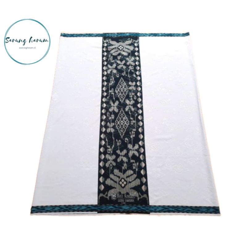 Sarung - Sarung Bali lestari - Putih tumpal hijau