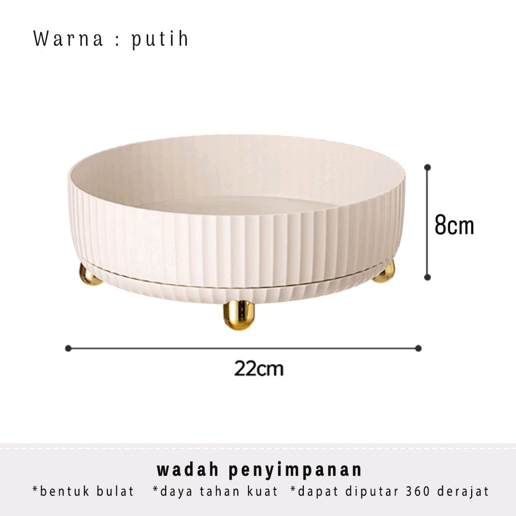 GP Wadah Penyimpanan Putar/Rak Kosmetik/Buah/Bumbu Desktop Organizer