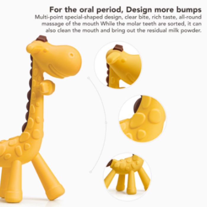 Teether Giraffe Sakumini Mainan Gigitan Bayi Silikon