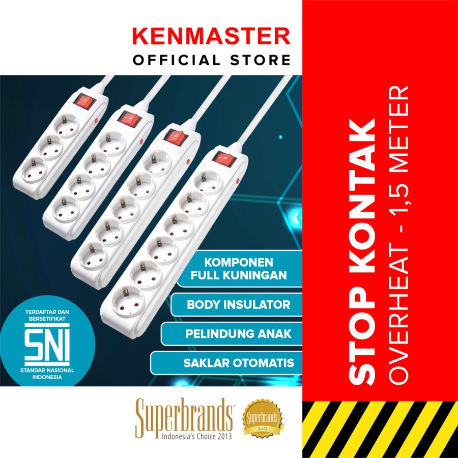 Kenmaster Stop Kontak Overheat 1.5 Meter 3 LB/4 LB/ 5 LB/ 6LB