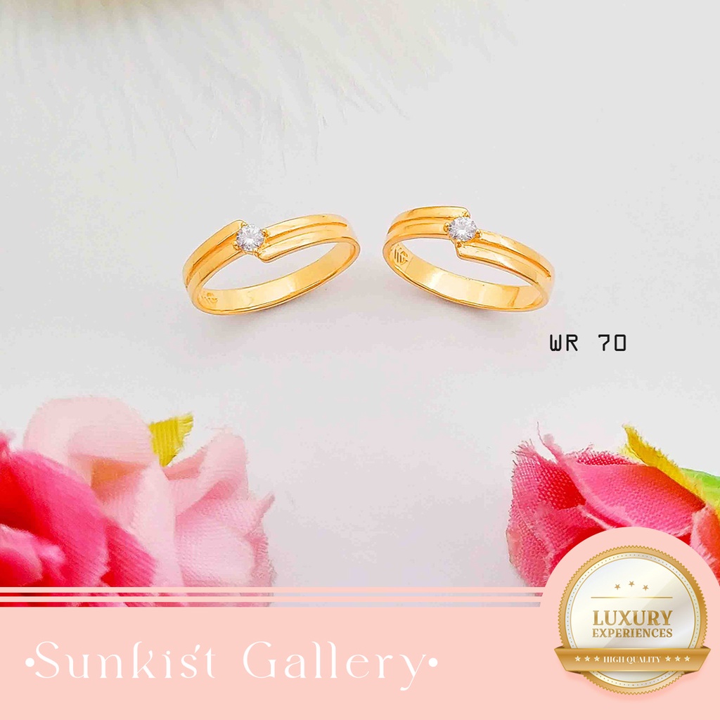 CINCIN KAWIN EMAS MUDA MURAH CINCIN COUPLE EMAS ASLI KADAR 8 KARAT (375) CINCIN MODEL BARU CANTIK DA