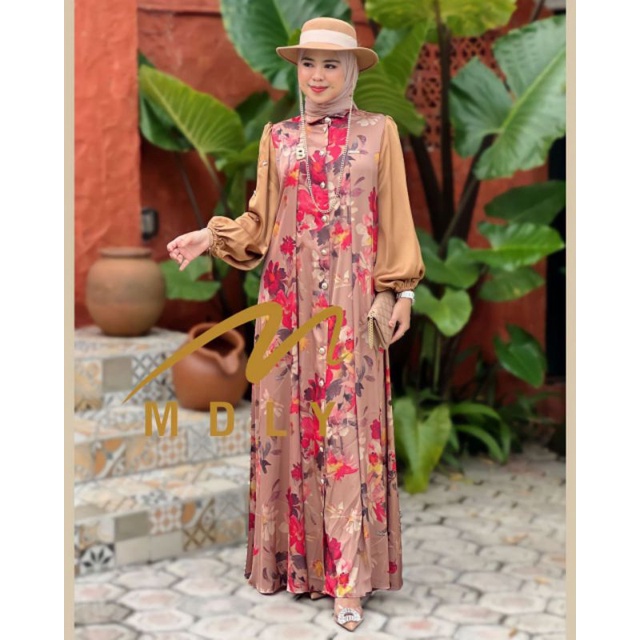 Fashion Dress Wanita Terbaru Nadine Lux dress series 11 by Mdly gold