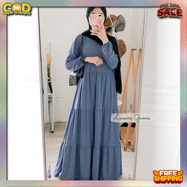 Promo Termurah Pakaian Perempuan Premium Gamis Polos Elegan Paksain Cewek Bajuu Gamies Lebaran Baju 