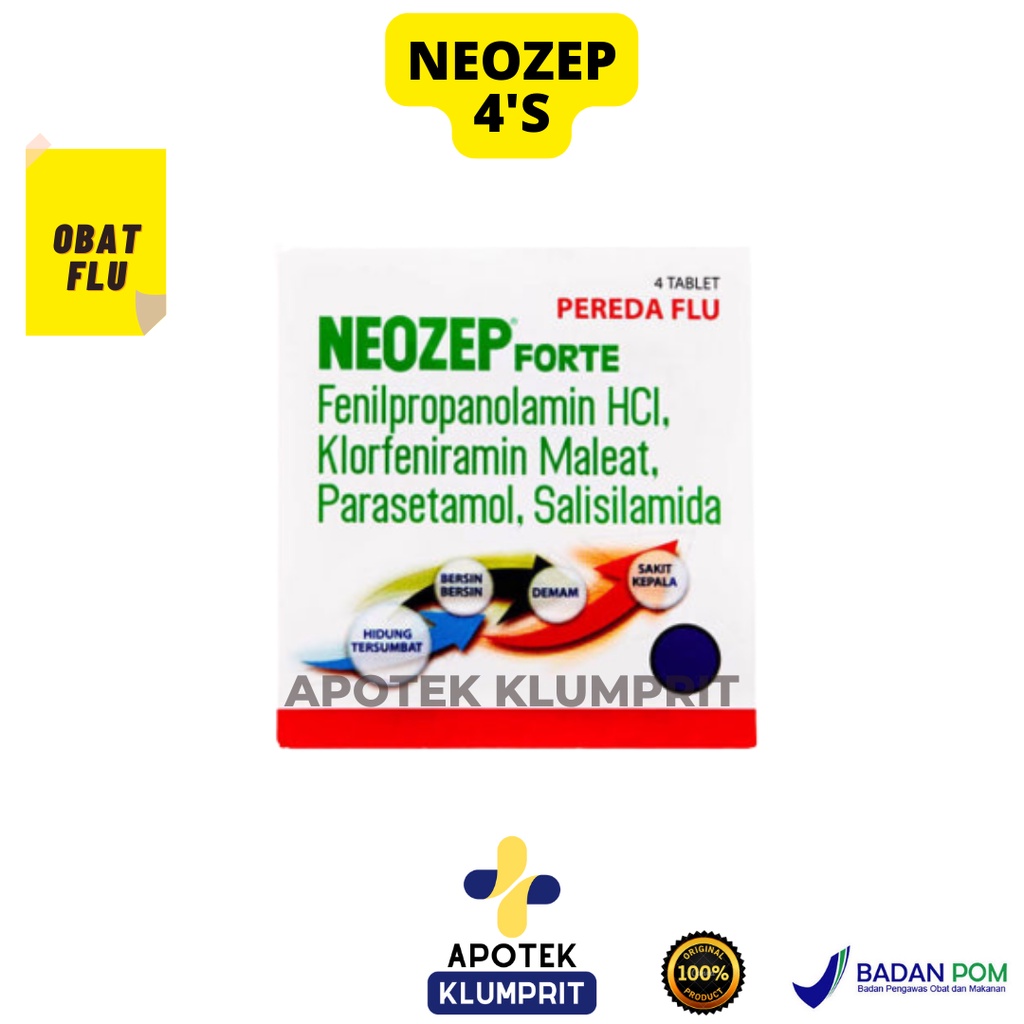 Neozep Forte 4 tablet / Obat flu dewasa / Obat flu anak / Neosep