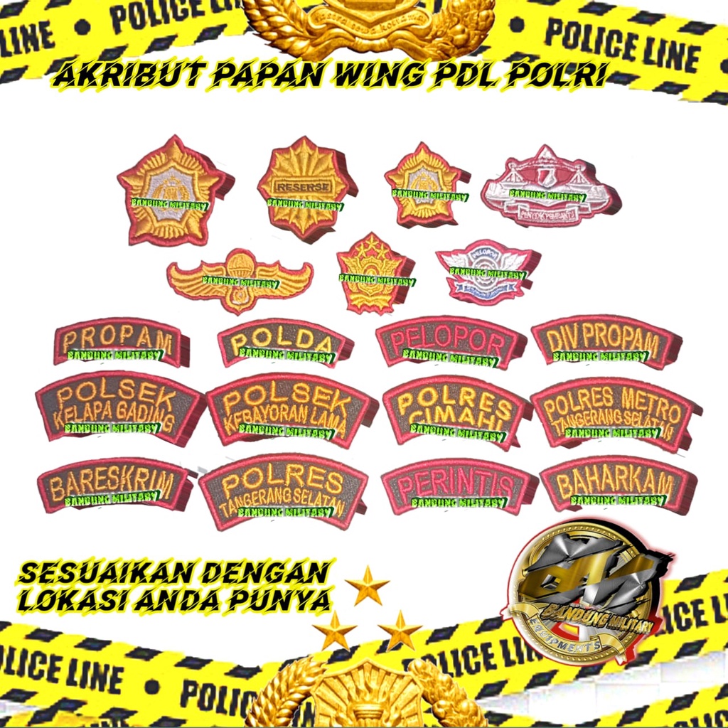 PAPAN NAMA WING PDL POLRI BAHAN TIMBUL LOKASI POLDA TERBARU BORDIR AKRIBUT SERAGAM MODEL SEMI JATAH 