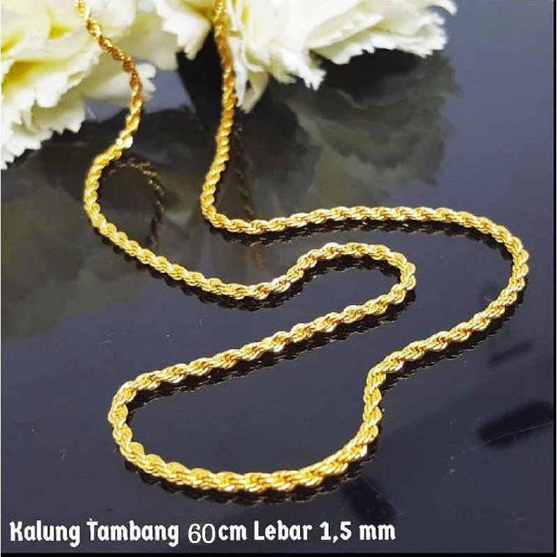 Kalung Tambang Titanium Import Kalung Panjang Kalung Pria Kalung Wanita Kalung Hijab