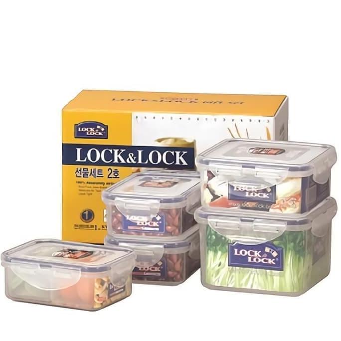 {{{{}}] Lock&Lock & Lock n Lock LocknLock Gift Set 5 HPL855GSS Tempat Makanan