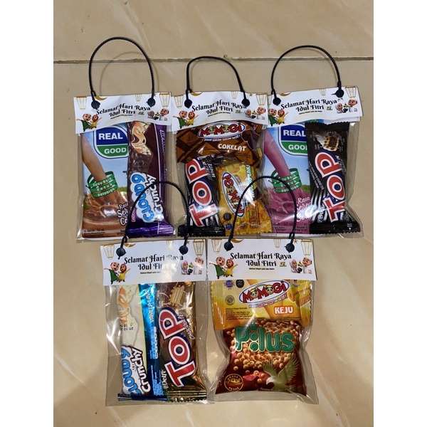 Paket Tas Snack Lebaran / Tas THR Snack Lebaran / Plastik Label Lebaran Idul Fitri