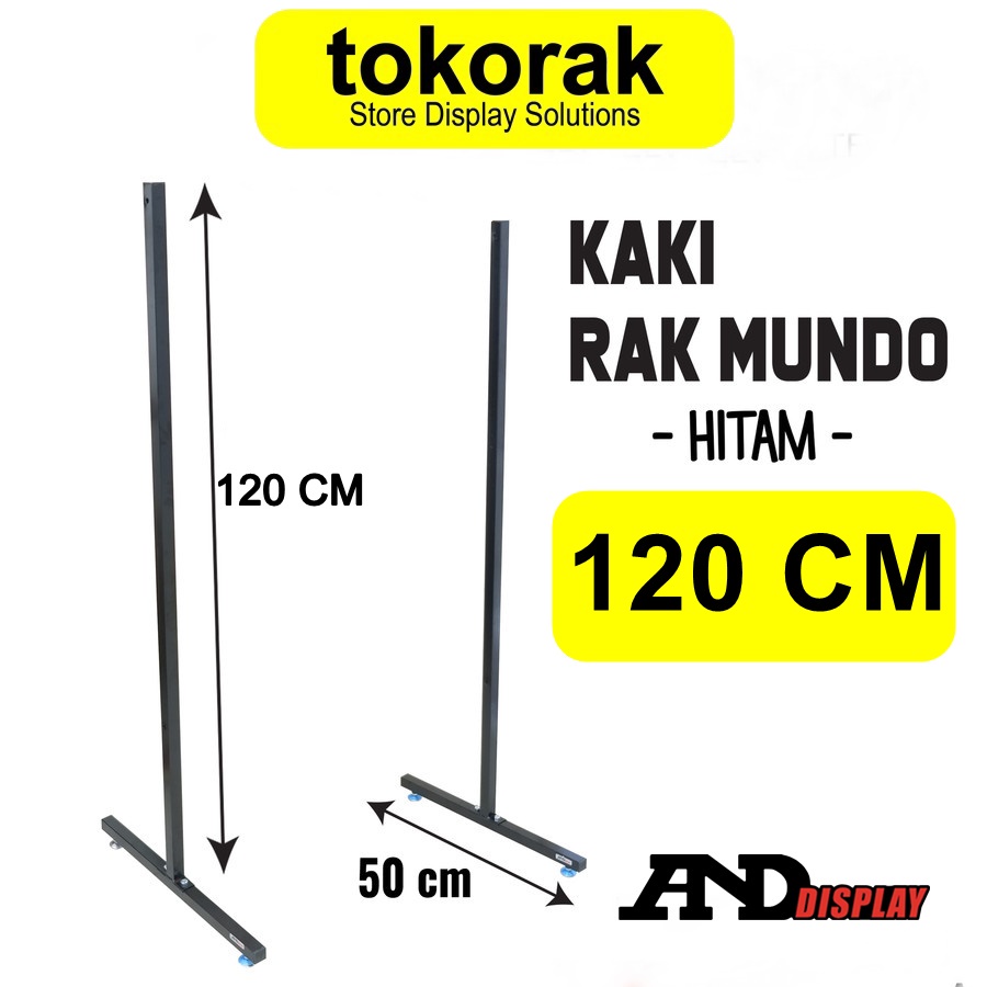 KAKI RAK MUNDO T. 120CM HITAM DISPLAY CANTOLAN RAM DINDING