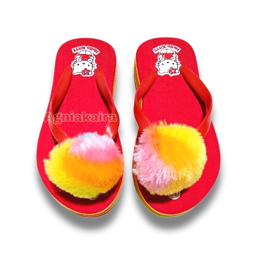 Sandal Flat Anak Perempuan Motif Pelangi Terbaru