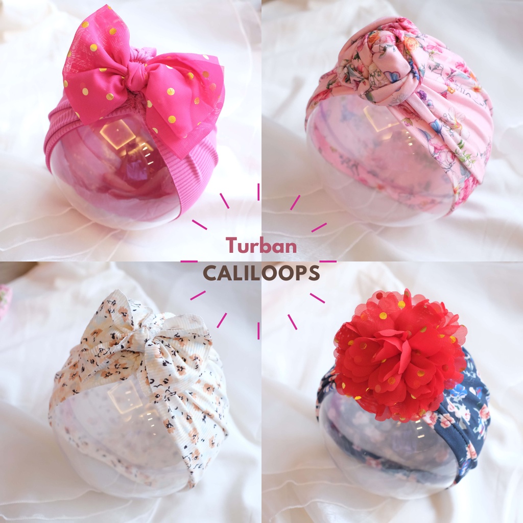 Caliloops Bando Bandana Bayi Newborn Turban Pita Topi Nilon Bayi Aruna