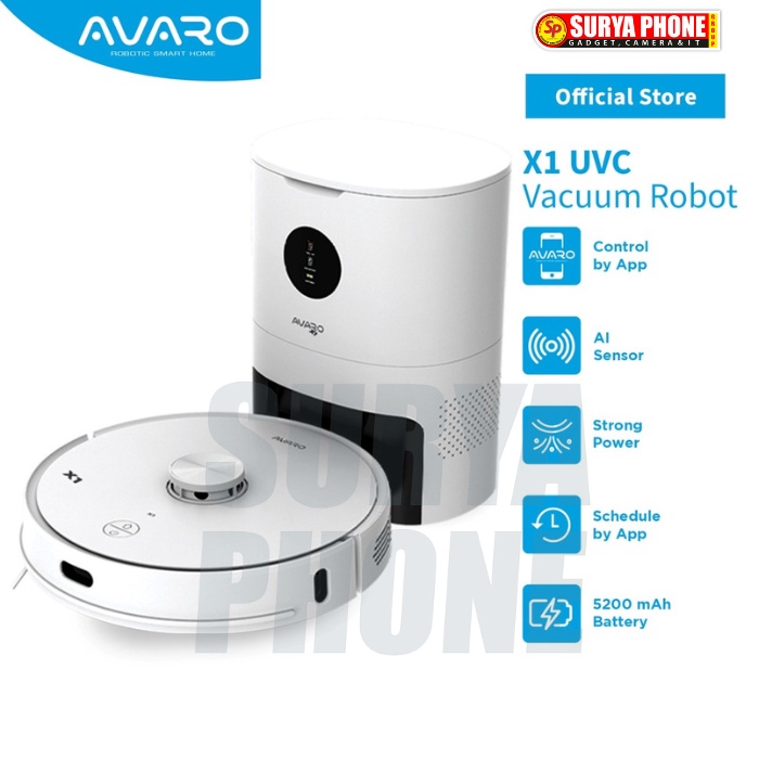 AVARO X1 Robot Vacuum Cleaner Portable Vacum Cleaner Rumah Vaccum Cleaner 3 in 1 Mode