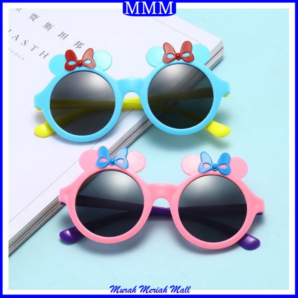 MMM Kacamata Anak Fashion Motif Pita Kacamata Anak Motif Bunga Matahari Kacamata Hitam High Quality Kids Sunglasses Kaca Mata Murah Import