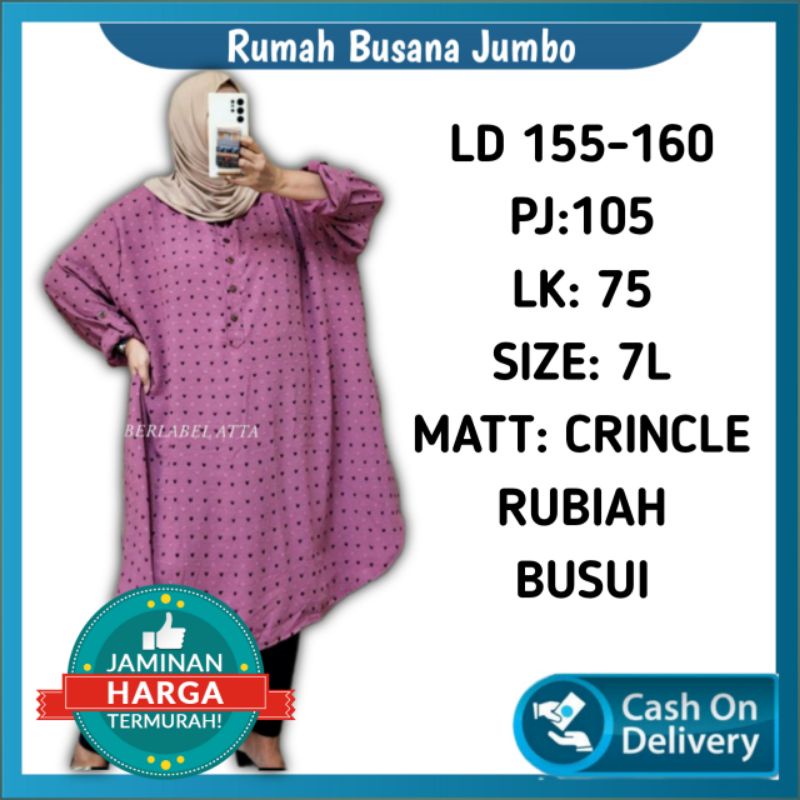 [RESTOK] [BEST SELLER] BAJU ATASAN WANITA TUNIK SUPER BIG SIZE EXTRA JUMBO BUSUI BLUS ADEM LD 160 MU