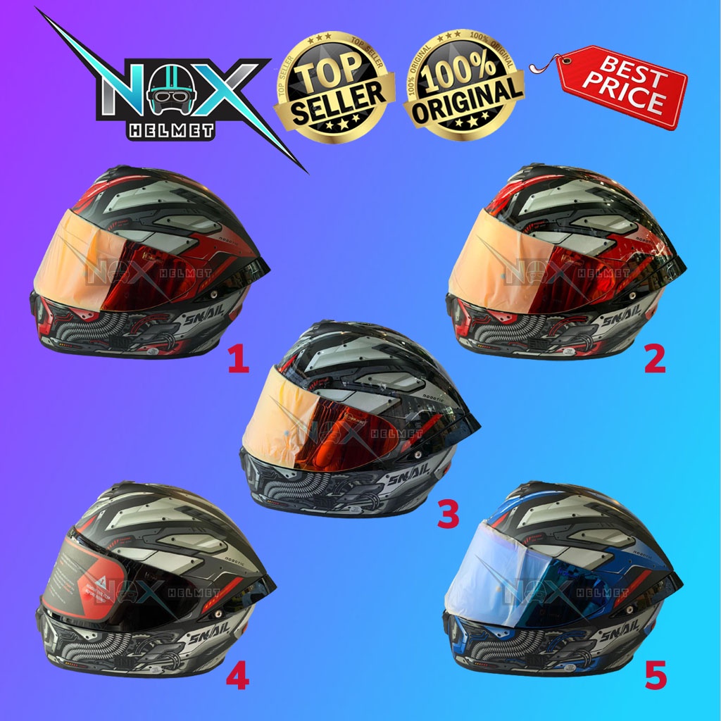 Helm SNAIL FF S2 Motif Robotic Fullface (ongkir 3kg)