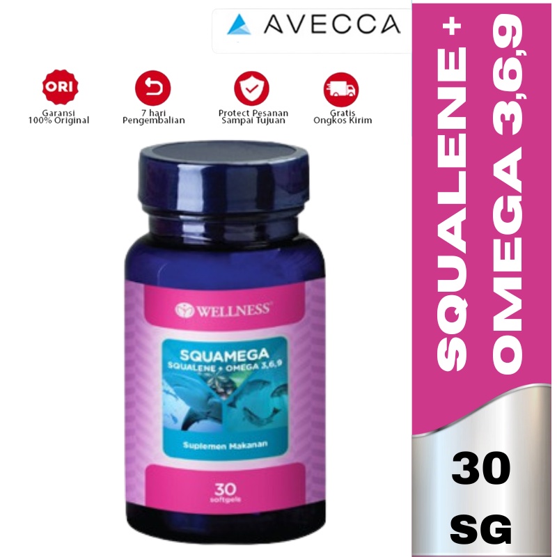 Wellness Squamega isi 30 Softgels Squalene+Omega 3 / Minyak Ikan