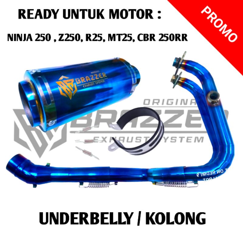 knalpot racing Underbelly Ninja 250 fi old ninja RR mono kawasaki z250 ninja karbu R25 mt25 CBR 250R
