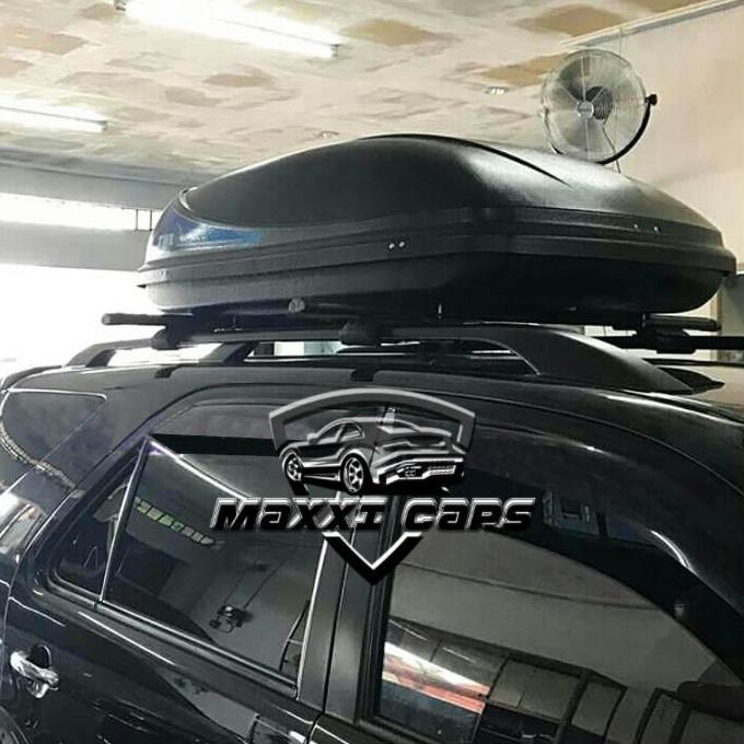 Paket Cross Bar Jepit Roof Rail + Roof Box Toyota Rush Lama Mc