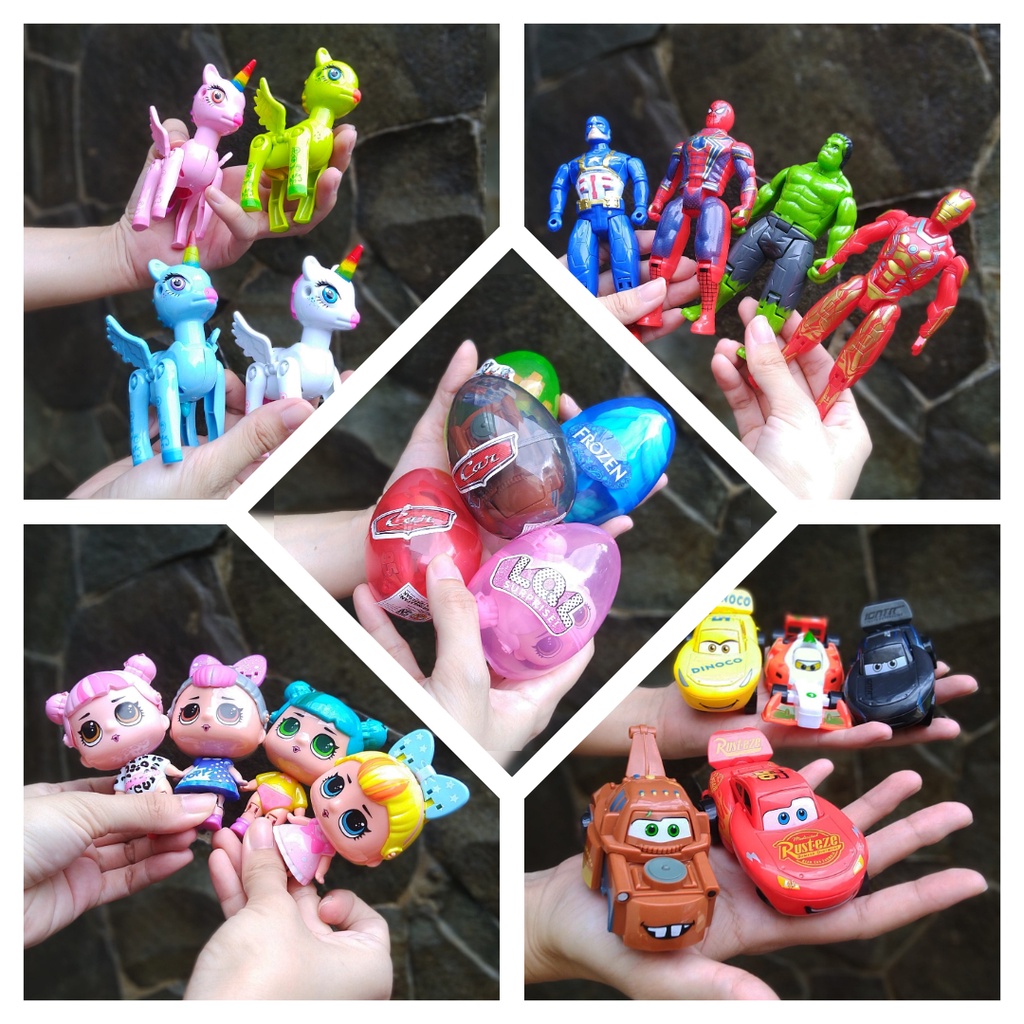 Mainan Telur Karakter Berubah Bentuk - Surprise Gacha Transformer Deformation Egg Souvenir Ulang Tah