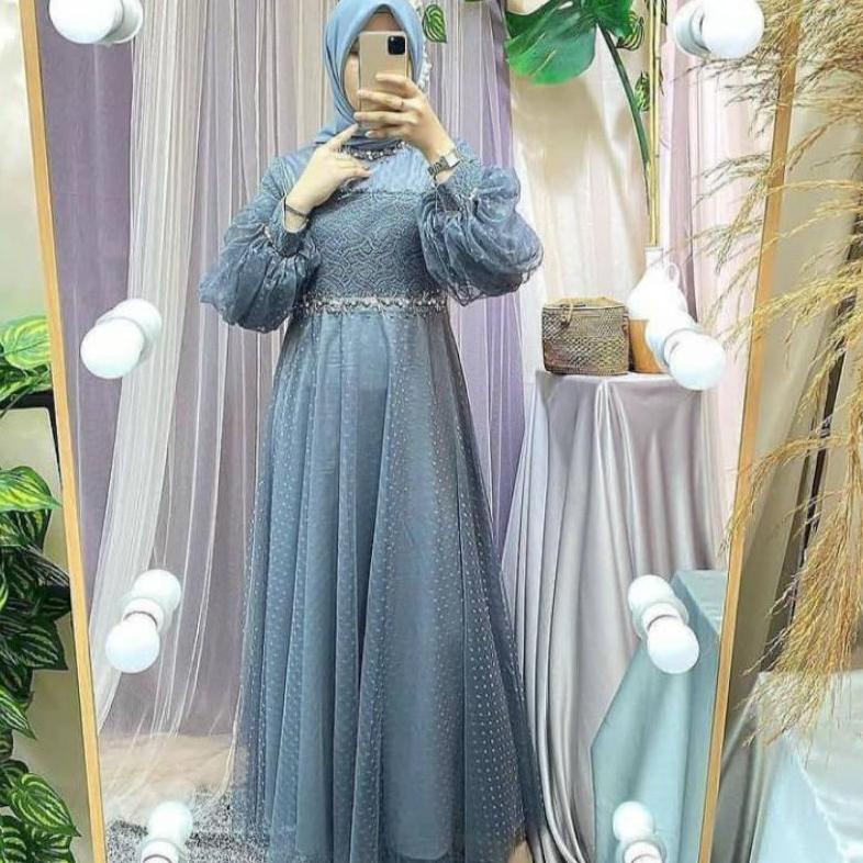 READY STOCK KEBAYA/GAMIS/DRESS LENGAN BALON BAJU PESTA /RAFFINA DRESS/GAMIS BROKLAT Murah