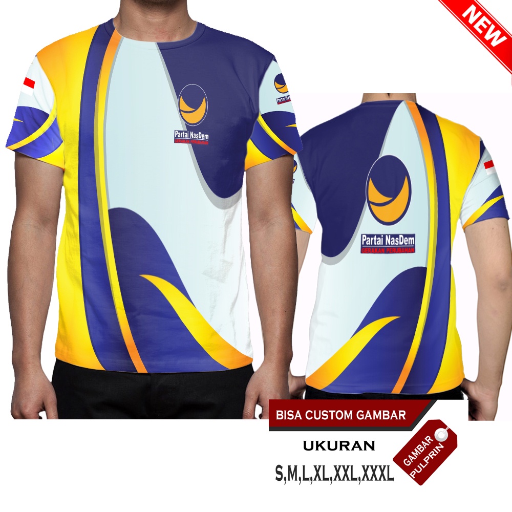 Kaos Partai NasDem Gerakan Perubahan indonesia Pemilu Pilkada Kampanye Pria/Kaos Wanita/Kaos Anak/Ja