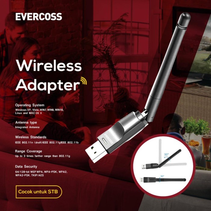 Evercoss USB Wifi Dongle Untuk STB Laptop PC